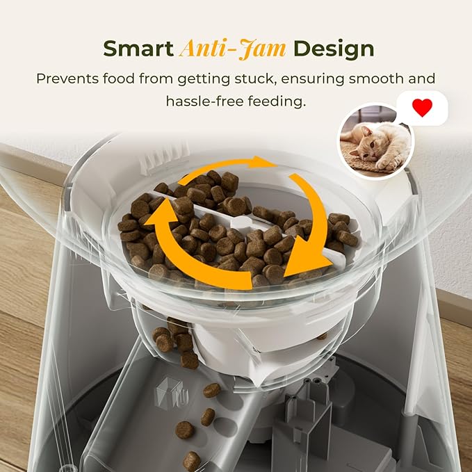 ARENTI Smart Automatic Cat Feeder and Water Fountain, 4L Pet Feeder Cat Food Dispenser with Camera, Dual Power, App Control, Live View & Night Vision, Meal Call, Hygienic Water Flow, Desiccant Bag