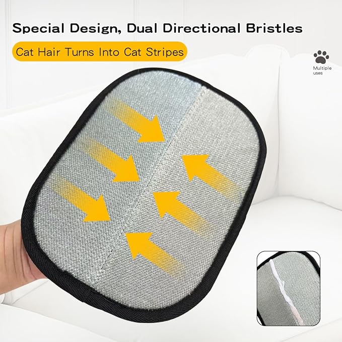 Electrostatic Pet Hair Removal Gloves: Quick Wiping - Reusable & Washable for Sofa Clothing Pet Beds Effortless Cats & Dogs Hair Remover for Busy Pet Owners (1pcs-Black)