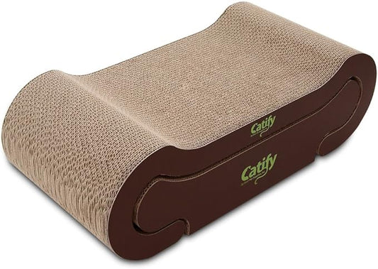 Best Pet Supplies Catify Cat Scratcher, Fun Interactive Scratchers, Posts, Poles, Claw Safe, Furniture Saver Indoor Play Support Natural Cat Behaviors Heavy Duty - Lounger I