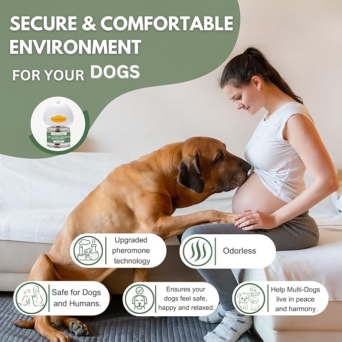 8-in-1 Calming Diffuser for Dog – Pheromone-Based Dog Anxiety Relief, 2 Plug-Ins & 6 Refills for 180-Day Stress Support – Helps Promote Calm Behavior, Safe & Non-Toxic, Anxiety Relief for Dogs
