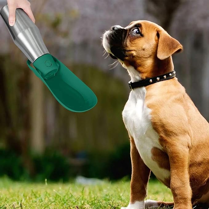 Puppy Water Bottle - 27oz Pet Hydration Bottle, Stainless Steel Portable Pet Bottle, Leak Proof Puppy Water Dispenser, Walking Dog Water Bottle, Dog Water Feeder Bottle for Outdoor Hiking Trips