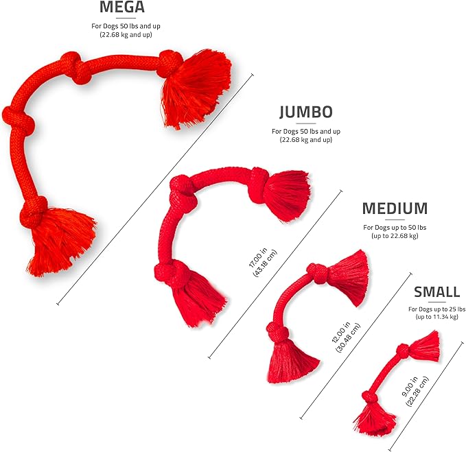 Playology Rope Toys for Dogs | Tug of War Dog Toy for Aggressive Chewers | Beef Scented Dog Toys | Mega Rope Toy for Interactive Play