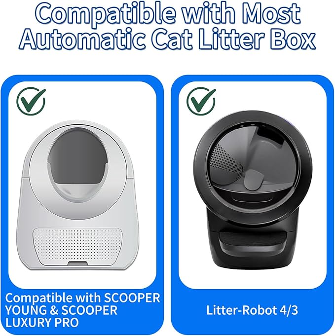 120 Pack Automatic Litter Box Liners, Compatible with SCOOPER YOUNG & SCOOPER LUXURY PRO & Litter Robot 4/3 Self-Cleaning Litter Boxes, Drawstring Cat Litter Bags (Not for SCOOPER SE)