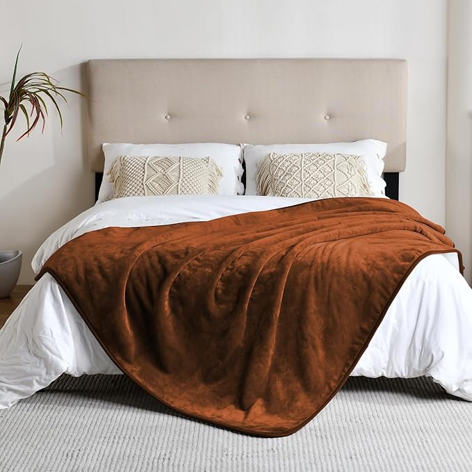 Waterproof Blanket for Bed Couch Sofa, Soft Liquid Pee Proof Pet Blanket for Dog Puppy Cat, Reversible Sherpa Fleece Furniture Protector (Caramel, 60x80 inches)