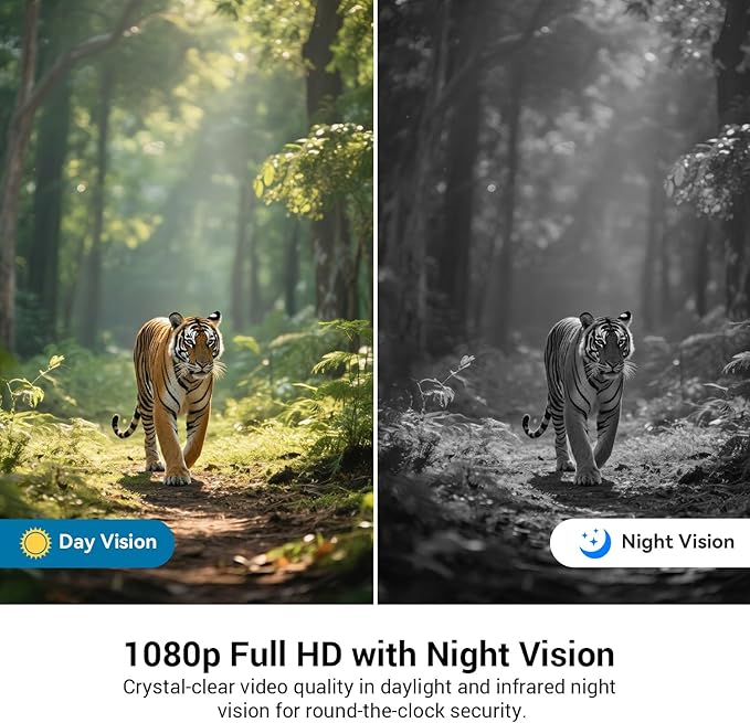 1080p 4G LTE Cellular Camera with Solar Panel, Smart AI Motion Detection, 2-Way Audio, Crisp Night Vision, Cloud Storage, Outdoor Surveillance Security Cam