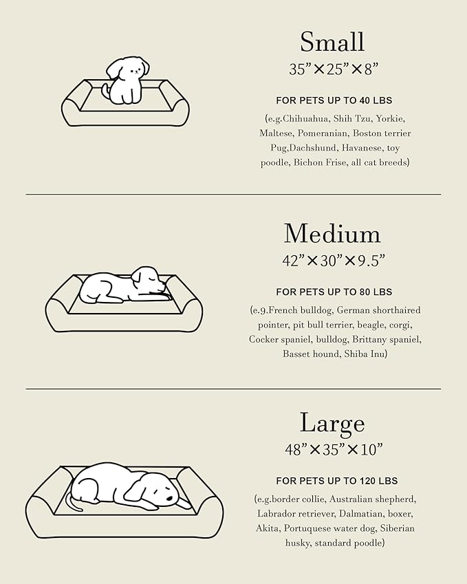 Orthopedic Dogs Bed Medium Size Dog, Comfort Pet Couch with Sides, Non-Slip Bottom, Supportive Foam Medium Dog Beds with Washable Removable Cover, Brown, 35"