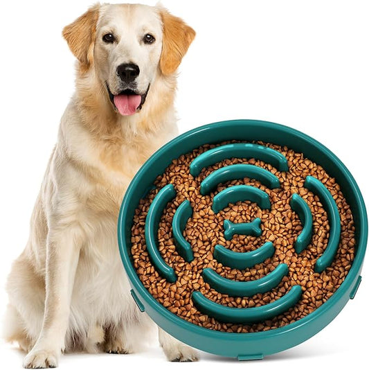 Slow Feeder Dog Bowls for Large Dogs Anti-Chocking Slower Feeder Dog Puzzle Bowl Pet Slow Eating Interactive Bloat Stop Dog Food Bowl JASGOOD,Dark Green,Large