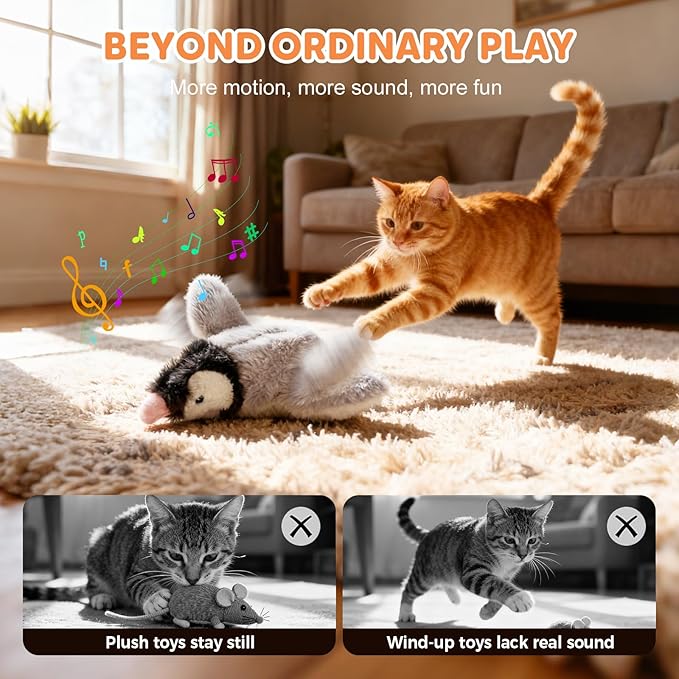 Interactive Chirping Bird Cat Toy,2025 New Flying Bird Cat Toy Flapping Bird Toy,Simulation Chirping Bird Toys Interactive Cat Toys for Bored Indoor Adult Cats (Blue/1PCS)