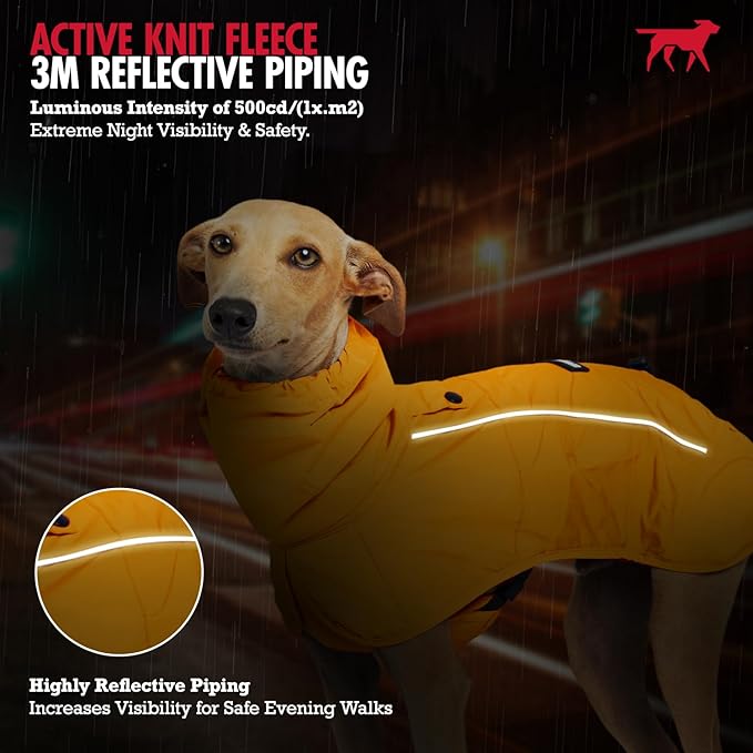 Tuff Pupper Waterproof Dog Raincoat | Full-Body Windproof Rain Jacket for Dogs | Reflective Strips | Breathable Mesh Lining | Adjustable Fit | Leash Port | Small Medium Large XL XXL Dogs (Yellow, XS)