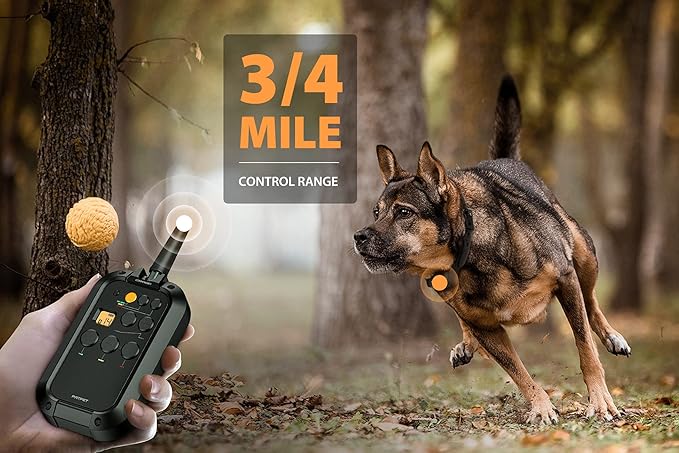 PATPET Dog Training Collar with Remote(3/4 Mile) - E Collar for Dogs Training, Rechargeable Electric Collar for Medium Large Dogs IPX7 Waterproof (15-140 lbs)