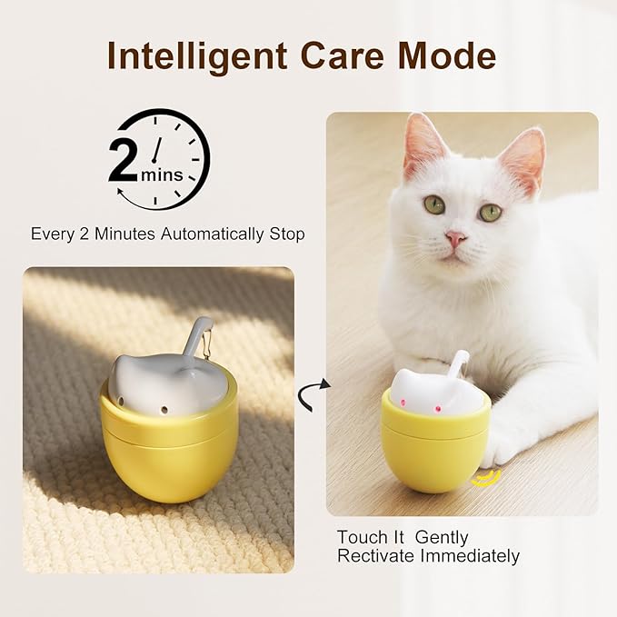 Cat Laser Toy, Automatic Laser Cat Toys for Indoor Cats/Kittens, Rechargeable 360° Auto-Spin Self-Balancing Laser Pointer, 3 Adjustable Modes Interactive Toy for Bored Cats