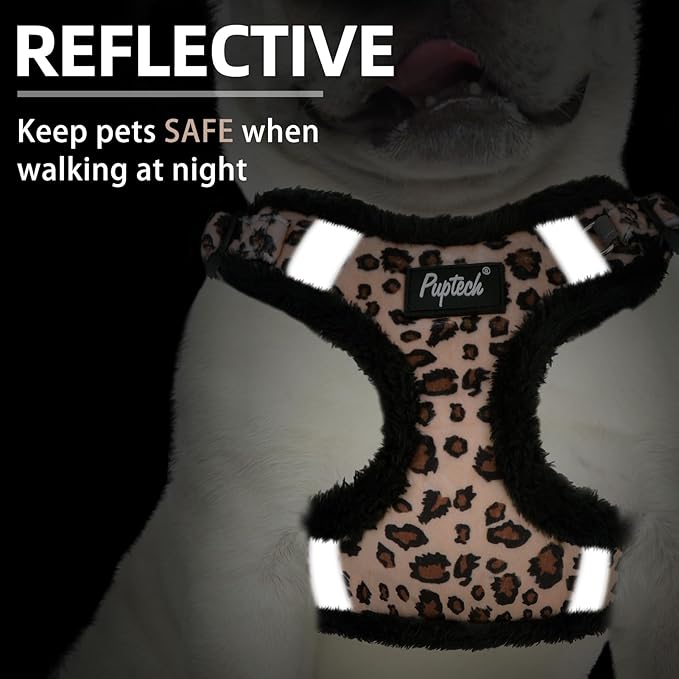 PUPTECK Dog Harness and Leash Set Small Sized, Step in No Pull Adjustable Puppy Cat Harness Reflective Pet Vest