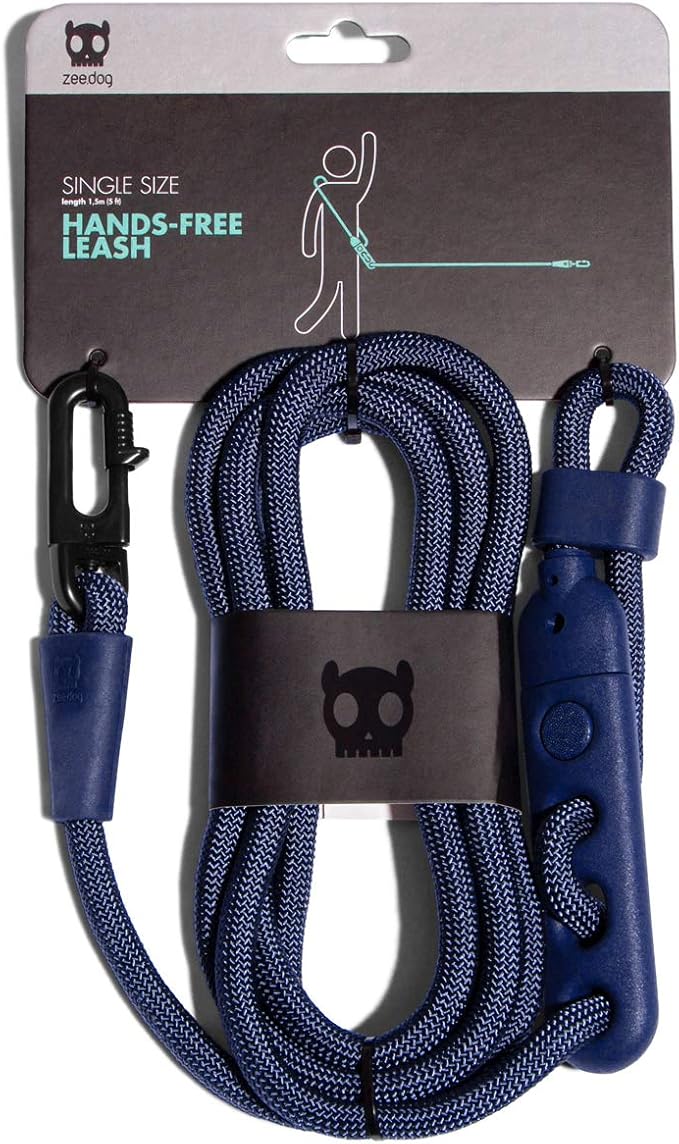 Deep Blue 4-in-1 Hands-Free Dog Leash – Adjustable for Crossbody, Waist, Long Leash, or Tether Use – Stylish, Lightweight, and Comfortable for Everyday Walks