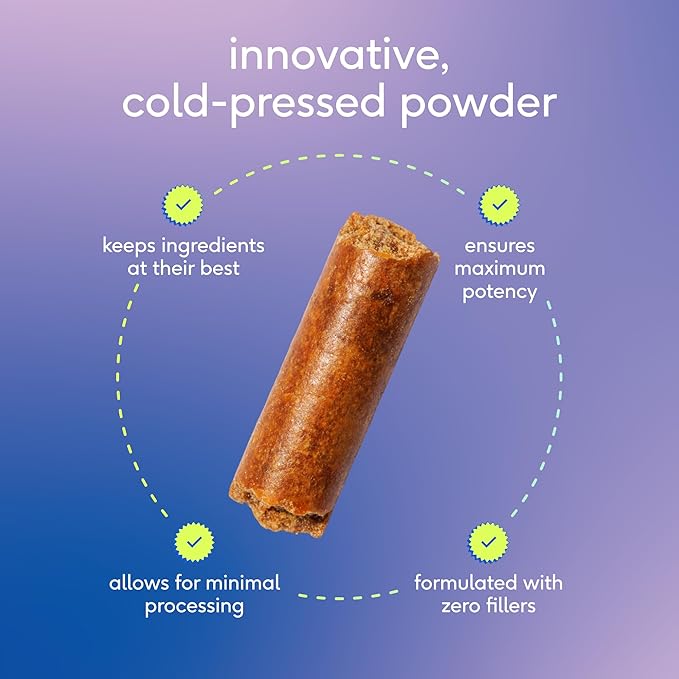 GutWell Stress Support - Dog Anxiety Relief & Calming Treats - Tasty Food Topper for Dog Stress and Anxiety Relief - Support Gut-Brain Axis with Triple-biotic Blend & Magnesium - 60 Scoops