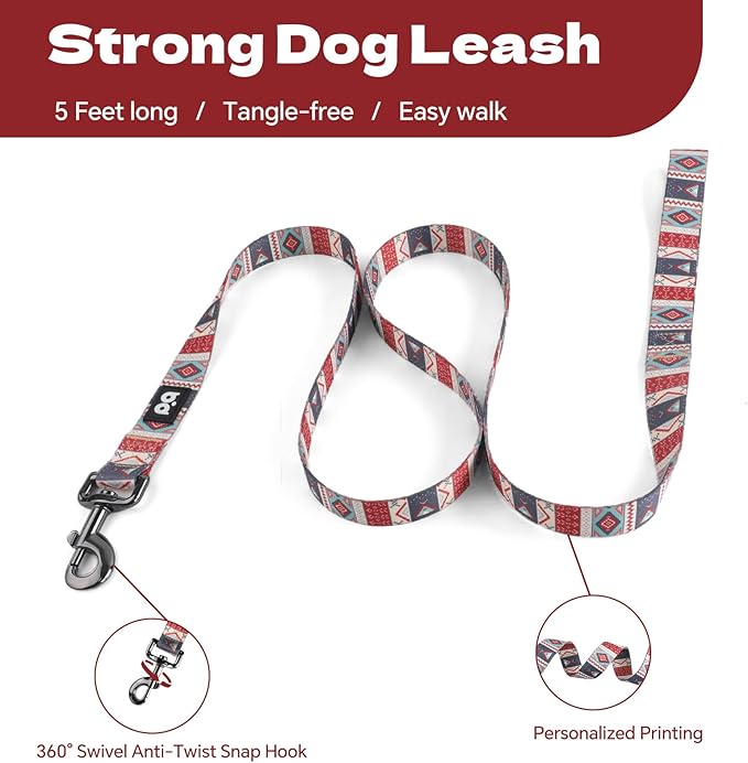 QQPETS Dog Harness Leash Set Adjustable Heavy Duty No Pull Halter Harnesses for Small Medium Large Breed Dogs Back Clip Anti-Twist Perfect for Walking