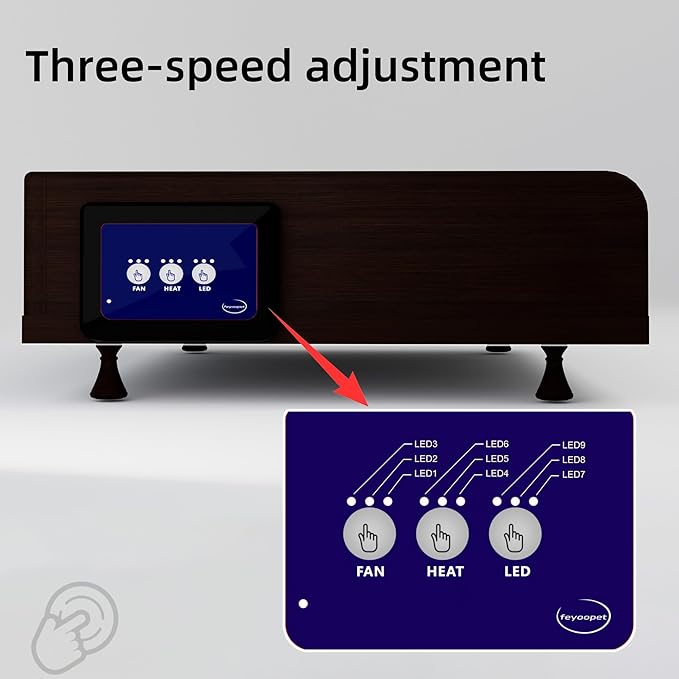 feyoopet Smart Pet Bed with Heating, Ventilation & Ambient Light - Solid Wood Frame, 3 Modes, All-Season Comfort for Cats & Dogs