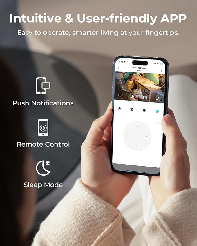 IMILAB C21 2.5K Security Camera Indoor, Room Camera for Bedroom 360° View, Pet Cam w/Phone App & Speaker, Indoor Cam for Dog/Kid/Baby/Elderly, Night Vision, Plug-in, 2.4GHz WiFi, Local/Cloud Storage