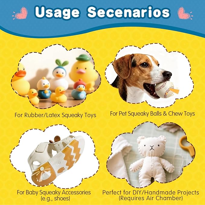 Squeakers for Dog Toys - Replacement Dog Toy Squeakers Inserts for Ball Toys(120 Pcs, 5 Sizes)
