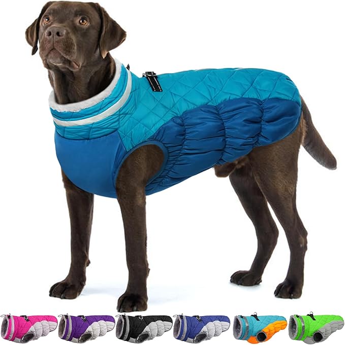 Dog Coats for Large Dogs,XL Dog Coat,Warm Fleece Winter Coat with D-Ring,Back Zipper Pet Jacket for Large Dogs,Waterproof Pet Snow Jacket Clothes Snowsuit Beagle Corgi Border Collie,XL