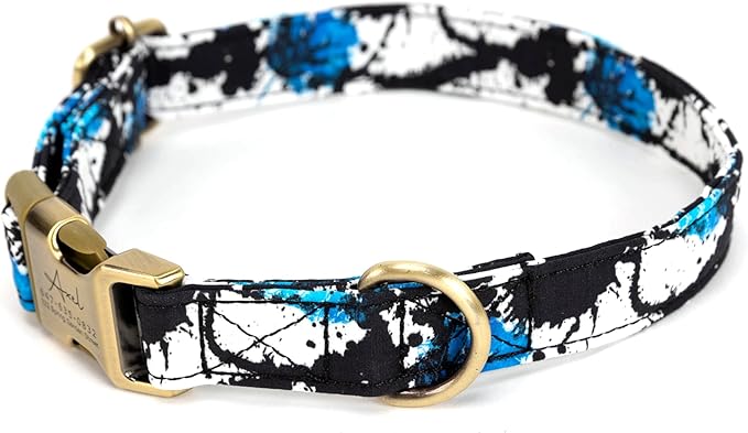 Personalized Dog Collar with Name and Phone Number Engraved,Adjustable Custom Puppy Collar,Organic Cotton Pet Collar for Small Medium Large Boy Girl Dogs