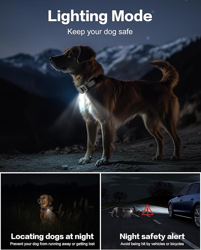 Jugbow Dog Training Collar - 4200FT Dog Collar with Remote for Small Medium Large Dogs, LED Light Electric Collar with Beep/Safe Static/Vibration Modes, IPX8 Waterproof Rechargeable E-Collar