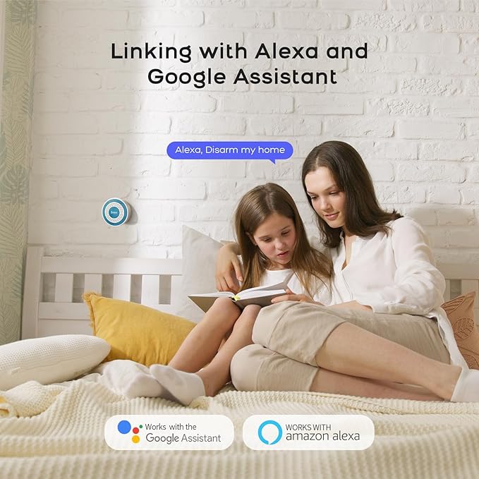 LWOHSI Home Security Alarm,Smart Home Alarm System with Door/Window Sensors and Motion Detectors,Wireless Burglar Alarm Kits with APP Real-Time Alerts,Compatible with Alexa & Google,No Monthly Fee