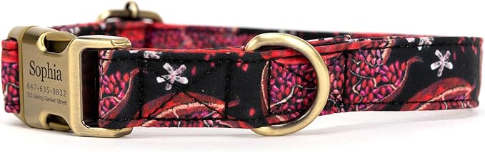 Personalized Dog Collar with Name and Phone Number Engraved,Adjustable Custom Puppy Collar,Organic Cotton Pet Collar for Small Medium Large Boy Girl Dogs