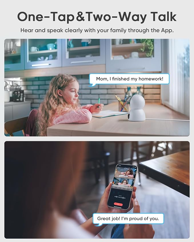 blurams 2K Dual-Lens Indoor Camera, 5G Pet Camera with Phone App, Split-Screen View, Free Human/Sound Detection, Motion Tracking, One-Touch Call, Night Vision, Dual-Band WiFi 6, Work with Alexa. 2Pack