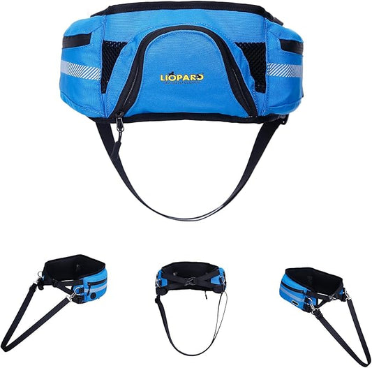 LIOPARD Dog Large Treat Bags Training Pouch Hands Free Waist Belt Puppy Small Waterproof Fanny Pack Pet Accessories Waste Bags with Dispenser for Travel Running Walking Hiking Agility (Blue)