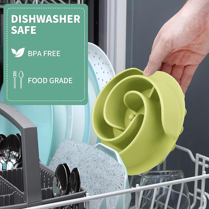 Slow Feeder Dog Bowls Insert, Animire Soft Silicone Slow Eating Dog Food Bowl for Small, Medium and Large Dogs, Compatible with Regular and Elevated Bowls