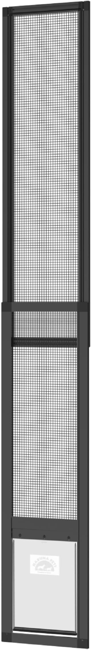 Hakuna Pets V2 Patio Pet Door Screen Insert Panel for Sliding Doors, Fits Door Track Min Ht 59.05" to Max Ht 84.25",UV Resistant Mesh, Locking Magnetic Dog Door, Easy Install and Removal,Medium,Black