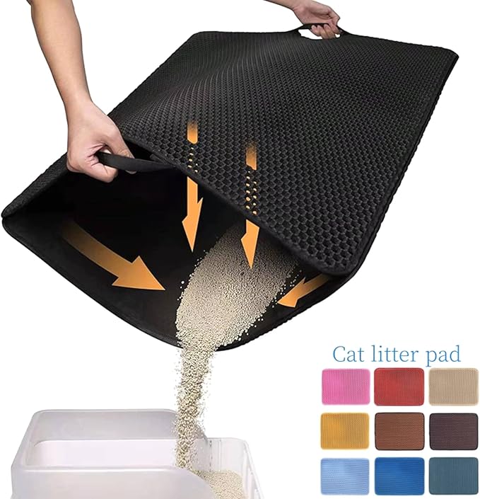 Cat Litter Mat Litter Tray Mat,Double Layer Design Waterproof Urine Proof Trapper Mat and Water Scatter Control Washable XS-XXL