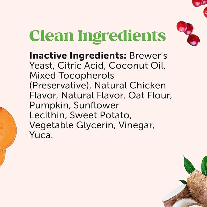 Bladder Health Cranberry Supplement for Dogs – Kidney Support for Dogs, Cranberry & D-Mannose for Dog Urinary Tract Health, Dog Urine & Bladder Support (Chicken)