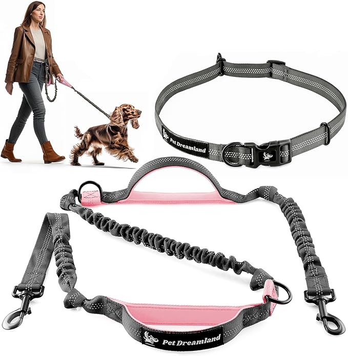 Exquisite Hands-Free Leash for Medium Dogs: Ultimate Comfort & Freedom for Running, Walking, Hiking. Premium Quality, Durable & Versatile Waist Dog Leash Belt. Your Dog Will Love It
