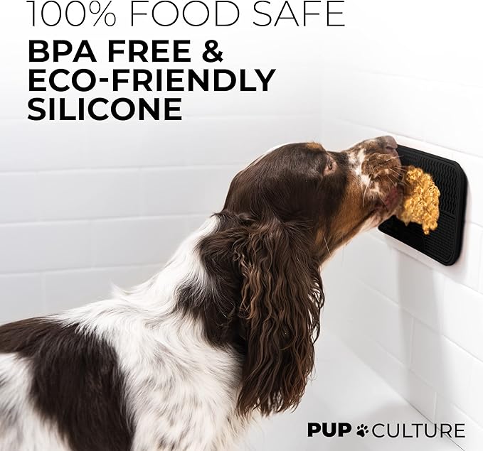 Pup Culture Dog Lick Mat for Dogs, Feeding Pad for Anxious Pets Plus 4 Different Puzzles for Mental Stimulation for Dogs - Supports Mental, Dental, and Digestive Health, Bite Resistant and Heavy Duty