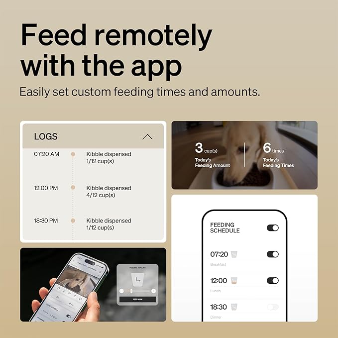 PETLIBRO Automatic Cat Feeder with Camera, 1080P HD Video with Night Vision, 5G WiFi Pet Feeder with 2-Way Audio, Low Food & Blockage Sensor, Motion & Sound Alerts for Cat & Dog Single Tray