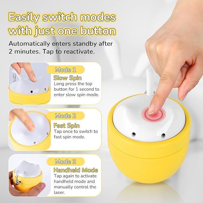 Christmas Gifts for Cats – Automatic Laser Cat Toy with Dual Beams, Quiet 35–38dB Rotation, 3 Modes – Interactive Cat Laser Toy Automatic for Indoor Adults&Kittens &Owners