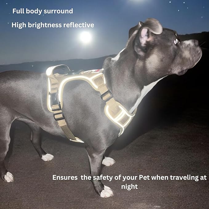 Dog Harness with Airtag Holder and Leash Set-Premium Oxford Breathable Material-Durable Reflective Airtag Dog Harness and Leash Set for Small, Medium, Large and X Large Dogs