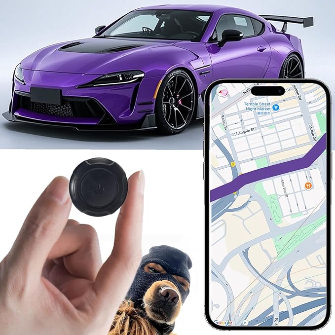 GPS Tracker for Vehicles,Cars,Kids,Pets,and Motorcycles | Real-Time Location Tracking | No Monthly Fee No Subscription | Mini Hidden GPS Tracker Device for Car,Dog,Elderly,and Personal Use