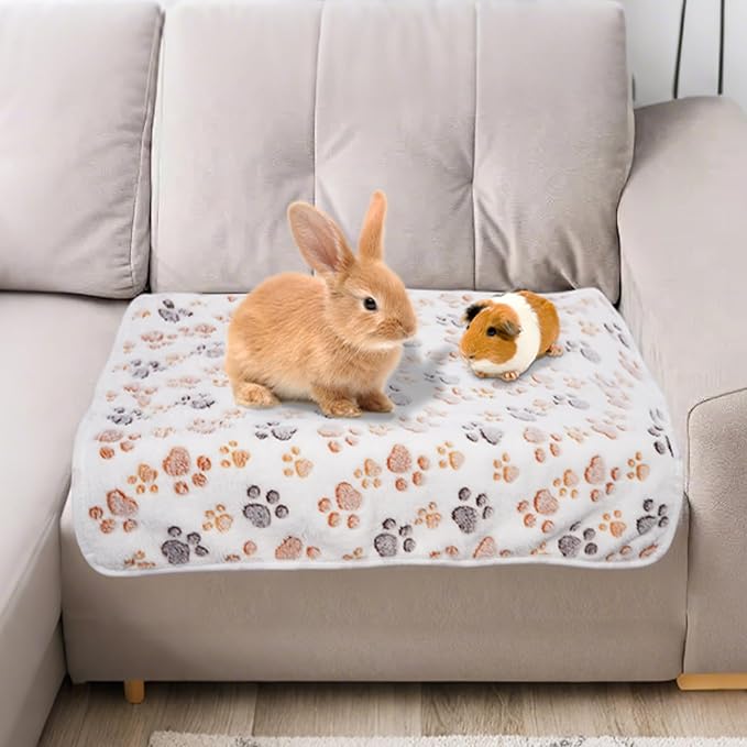 6 Pack Guinea Pig Cage Liner, Washable Guinea Pig Fleece Blankets Beding Accessories, Flannel Throw Warm Sleep Mat, Pet Pee Pads for Small Animal Hamster Rabbit Puppy Cat (Light Color, 24x16 Inch)