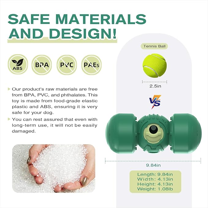 KADTC Extra-Large Size Durable Giggling Dog Treat Dispenser Toy Rolling Indestructible Bone Slow Puzzle Feeder Food Dispensing Toys for Large Aggressive Chewers Breeds Dogs Christmas & New Year Gift