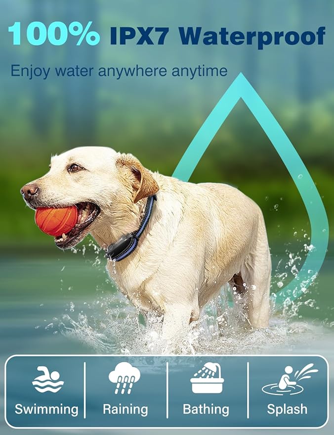 Dog Bark Collar with Remote, 2-in-1 Automatic Anti Bark Collar with Beep Vibration Static and Auto Bark Mode, IPX7 Waterproof & 3300Ft Dog Training Collar for 7-120lbs Small Medium Large Dogs (2 Pack)