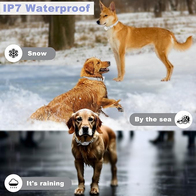 E-FENCE 3-in-1 GPS Dog Tracker/Training Collar/Electronic Fence Wireless Electric Collar Fence for Dogs,Pet Containment System,Adjustable Irregular Boundary,Outdoor Use Only