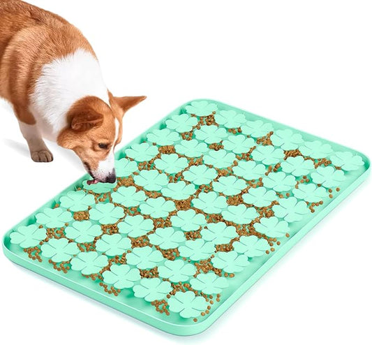 Dog Lick Mat, 23.6"x 15.7" Large Silicone Snuffle Mat with Suction Cups, Slow Feeder for Small Medium Large Dogs Slow Eating, Boredom Reducer (Blue)