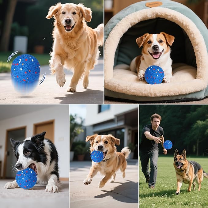 BABORUI Interactive Dog Toys Ball, Automatic E-TPU Tough Dog Toys for Aggressive Chewers, Rechargeable Indestructible Dogs Ball for Small/Medium/Large Dogs Indoor/Outdoor to Keep Them Busy