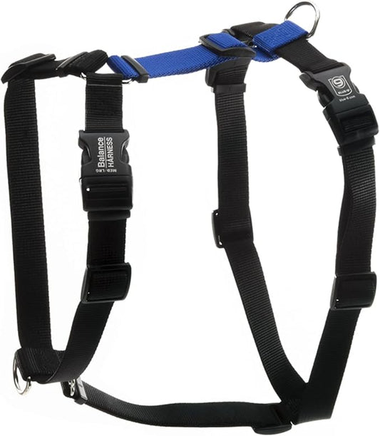 Blue-9 Buckle-Neck Balance Harness, Fully Customizable Fit No-Pull Harness, Ideal for Dog Training and Obedience, Made in The USA, Blue, Medium/Large
