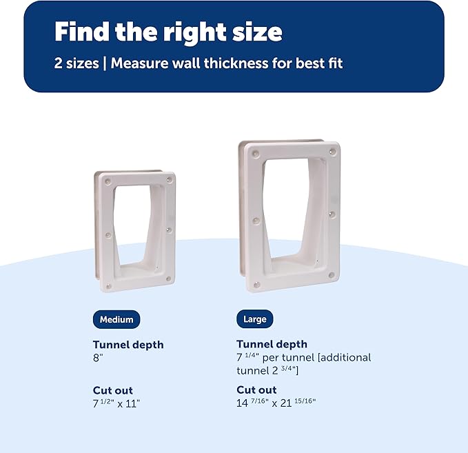 PetSafe Electronic Pet Door Wall Conversion Kit - Easy Installation - Telescoping Installation - Adjustable Entry Frame - Durable Wall Door Passage Kit