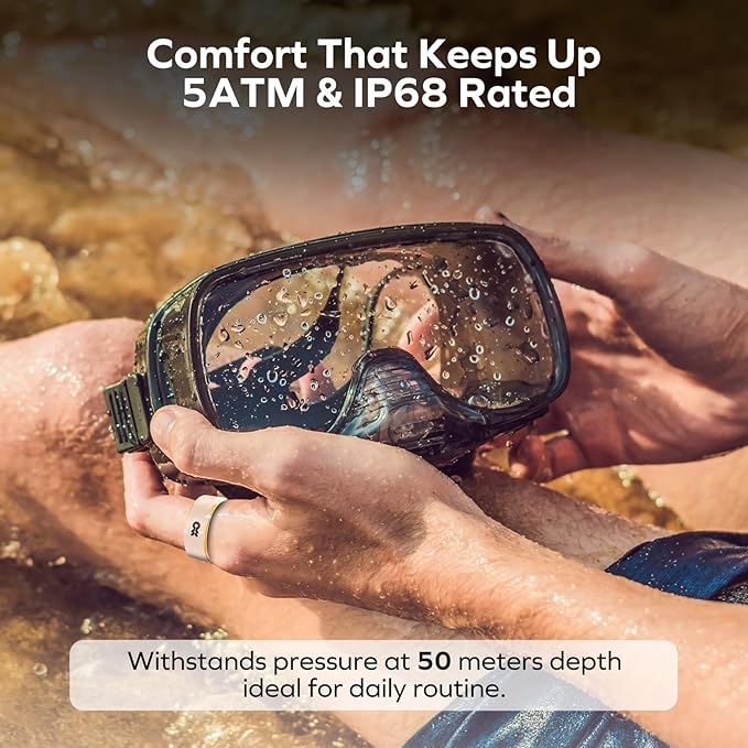 MOMAX 1-Sense Soul World’s 1st Haptic Smart Ring, AI Mood & Fitness Tracker with Touch Control, 5ATM Waterproof, No APP Subscription, Android & iOS Compatible