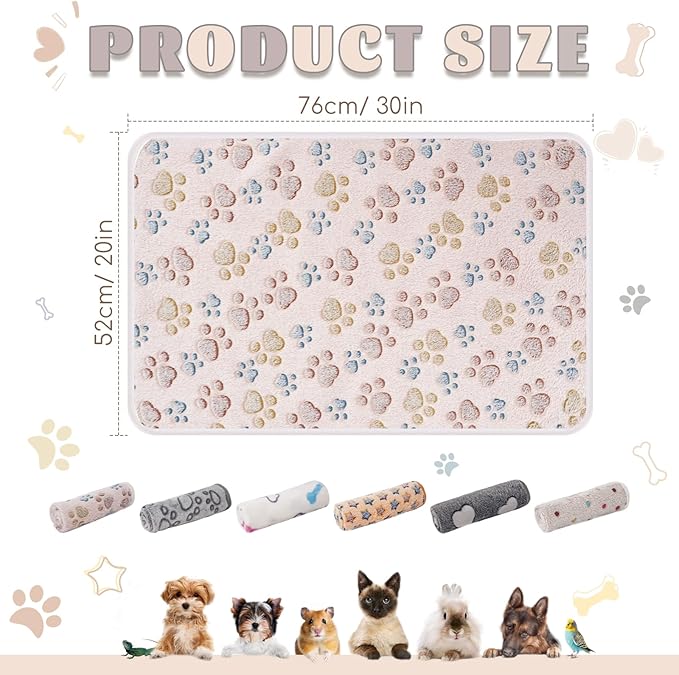 6 Pack Guinea Pig Cage Liner, Washable Guinea Pig Fleece Blankets Beding Accessories, Flannel Throw Warm Sleep Mat, Pet Pee Pads for Small Animal Hamster Rabbit Puppy Cat (24x16 Inch)