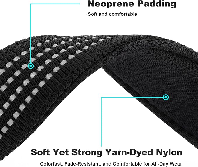 Plutus Pet Tactical Dog Collar with Tracker Packet for AirTag, Adjustable Reflective Nylon Collar, Metal Buckle, Leather-Wrapped Handle, Soft Padded for Medium Large Dogs (Black, L)